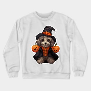 Halloween puppy Dog witch Crewneck Sweatshirt